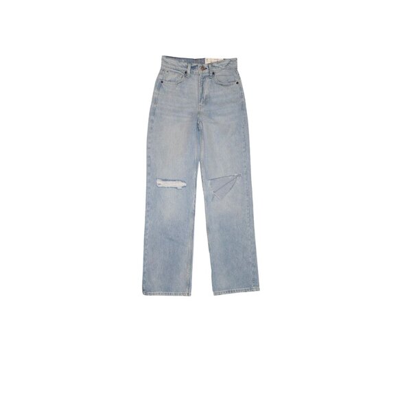 Arizona Highest-Rise Skater Jeans Light Blue Denim Recycled Cotton Distressed St - Picture 1 of 7
